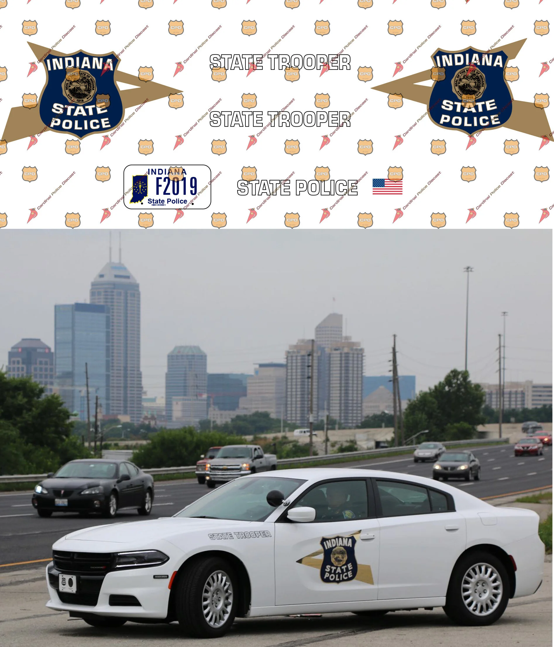 Indiana State Police — Cardinal Police Diecast